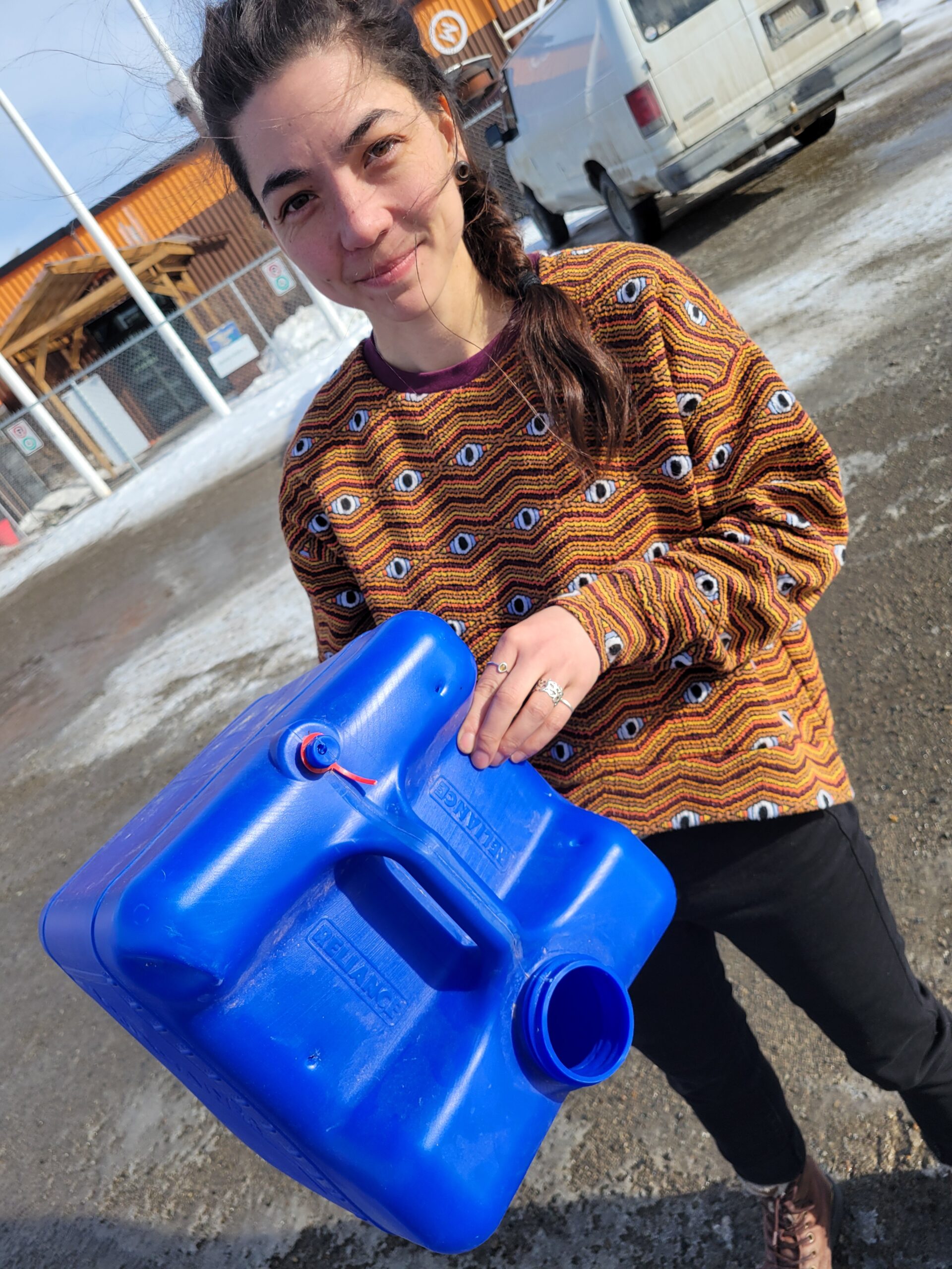 Water jug punctured by a bear